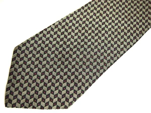 Aquasctum Mens Necktie Tie Black Grey Purple Geometric Wide Silk 58" Career - Picture 1 of 4