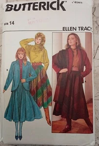 BUTTERICK 4583 Pattern VTG 80s Ellen Tracy UNCUT Sz 14 Jacket Blouse Skirt Shawl - Picture 1 of 7