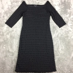 Frank Lyman Dress Size 10 Tiered Black Sheath Layered Ruffle Stretch Event Party - Bild 1 von 16