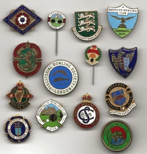 Bowling Badges Pins job lot x 14 - Picture 1 of 1