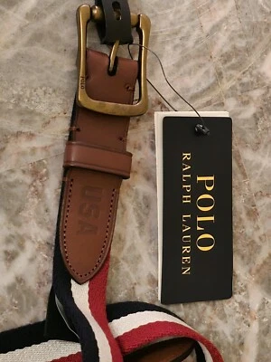 Nuevo con etiquetas Raro Polo Ralph Lauren 2022 EE. UU. Cinturón Hombre Marrón Talla XL (44-46) 42" Cintura Foto 1 de 4