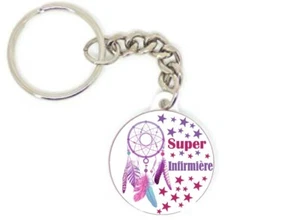 Porte clé badge super infirmière attrape rêve idée cadeau personnalisé - Picture 1 of 1