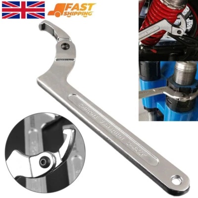 Adjustable Hook Wrench C Spanner Car Bike Motorcycle Repair Hand Tool 19-76mm UK - Image 1 of 4