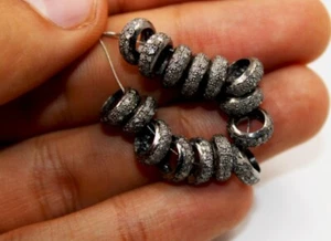 Antique Look Spacers Beads 925 Silver Roundelles Beads Handmade Jewelry Findings - Picture 1 of 12