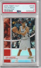 2005 Finest Fact Refractor FF25 TIm Duncan 092/199 Spurs PSA 9 MINT POP 8