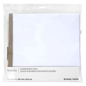 12" x 12" White Scrapbook Refill Pages by Recollections™, 60 Sheets - Picture 1 of 3