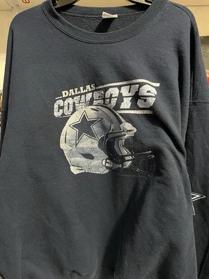 Sudadera Pullover Azul Vintage Años 90 Jerzees NUBlend Dallas Cowboys Talla 3XL Foto 1 de 4