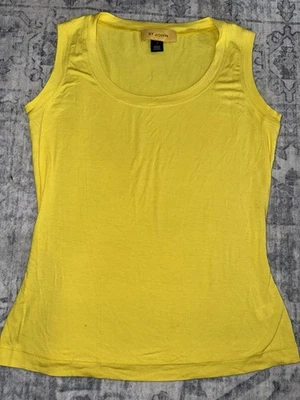 Camisa regata St John feminina pequena pequena amarela malha sem mangas viscose LEIA - Imagem 1 de 4