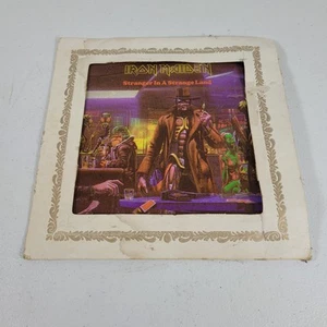 Iron Maiden Stranger In A Strange Land 6x6 Carnival Prize Glass 1980s CHIPPED - Picture 1 of 7