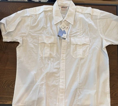 Camisa blanca manga corta ElBeco Checkpointe 18-18 1/2 estilo U6610 nueva con etiquetas Foto 1 de 3