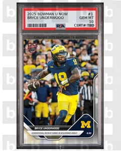 2025 Bowman U Now BRYCE UNDERWOOD PSA 10 #1 Michigan Wolverines Debut Presale - Picture 1 of 3