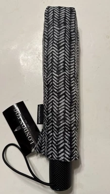 London Fog Automatic Open SUPER MINI Umbrella Black and Grey Plaid - Image 1 of 4