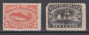 Neufundland - zwei QV-Hefte (oranger Dorsch #48 und Schoner #49), ungebraucht und MH - Bild 1 von 2