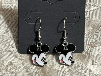 Набор очаровательных серебряных подвесных сережек с эмалью из мультфильма аниме Mickey Big Ear Mouse - Изображение 1 из 2