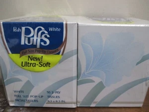 2 pack of 95 Vintage 1988 2-ply posh Puffs  white facial Tissues - Picture 1 of 1