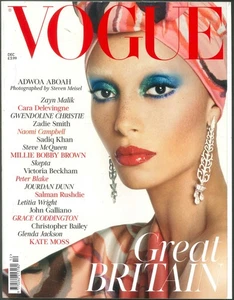 UK Vogue Magazine: Adwoa Aboah, Zayn Malik, Cara Delevingne, Kate Moss, Dec 2017 - Picture 1 of 4