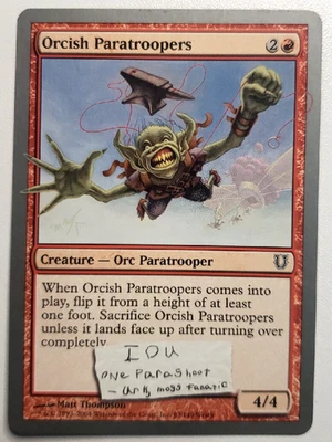 Orcish Paratroopers MTG - Magic the Gathering Red Creature Card - Image 1 of 3