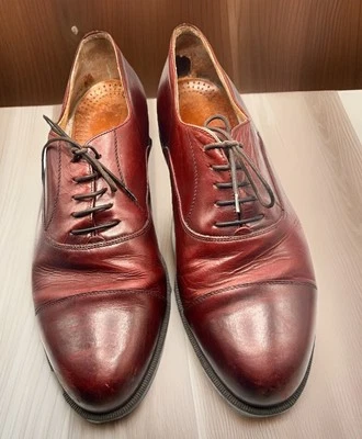 Sapato social Oxford TACCO luxo mogno masculino tamanho 11 feito na Itália - Imagem 1 de 4