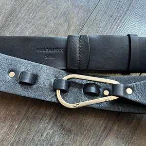 All Saints Taillengürtel S M Schwarz Echtleder - Bild 1 von 4