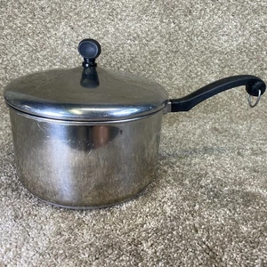 Vintage Farberware Aluminum Clad Stainless Steel 4 Quart Sauce Pan with Lid - Picture 1 of 9