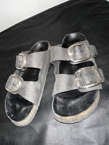 birkenstock arizona sandali donna pelle nera taglia 6 US - Foto 1 di 12