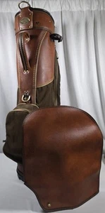 VTG Spalding Faux Leather/Canvas Golf Bag & Club Cover Rain Hood *No Strap* - Photo 1/10