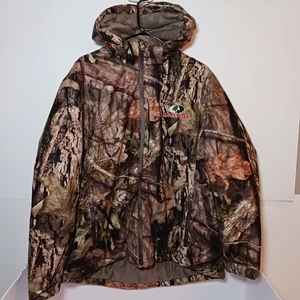 Mossy Oak Full Zip Padded Camo Hooded Coat Mens Sz L Style 2200 Moctry Hunting - Picture 1 of 10