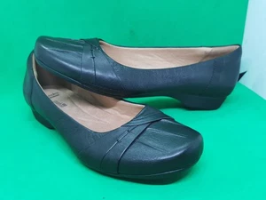 WOMENS CLARKS COLLECTION COMFORT BLACK LEATHER WORK SHOES SIZE 9.5M - Picture 1 of 24