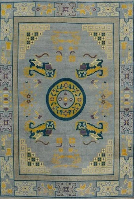 Transitional Handmade Wool Oushak Room Size Area Rug 8x10 ft Oriental Carpet - Image 1 of 4