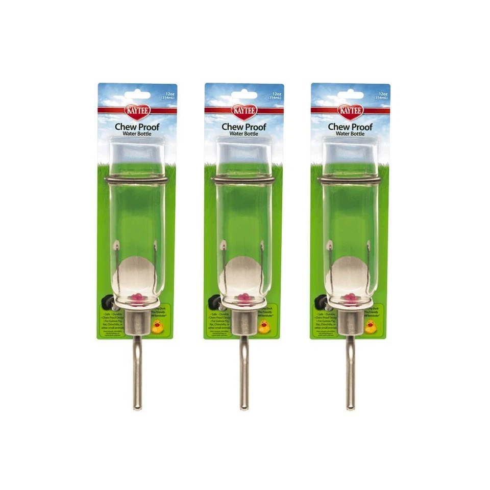 12 Oz Kaytee Ssr61982 Glass Small Animal Chew Proof Water Bottle Clear