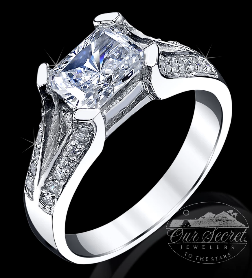 1.5 Kt Splendente Taglio Anello Top Russo Qualità Zirconia Cubica Imitazione - Immagine 1 di 1