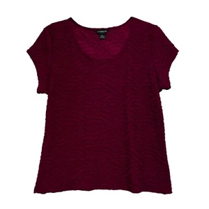 Liz Claiborne, Burgundy Textured Print Pullover Top with Stretch, size XXL - Picture 1 of 3