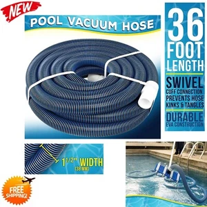 1-1/2" 36Ft Swimming Pool Vacuum Hose W/ Swivel Cuff for Filter Pumps Heavy Duty - Picture 1 of 5