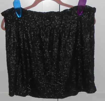 女式 JOE FRESH 黑色亮片褶皱腰迷你裙 - 中号  — 第 1/2 张图片