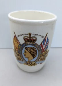 1953 Queen Elizabeth Krönung Gedenk Englisch Porzellan Becherbecherbecher - Bild 1 von 4