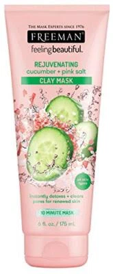 Freeman Rejuvenating Cucumber + Pink Salt Clay Mask - 175 ml New** - Image 1 of 3