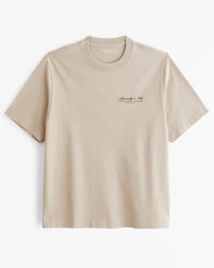 *BRAND NEW WITH TAGS*ABERCROMBIE & FITCH PREMIUM POLISHED MICRO LOGO T SHIRT UKM - Picture 1 of 4