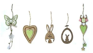 Holz Hänger Frühjahr Sommer Ostern Hase Schmetterling Eule Herz Fensterdeko Wand - Bild 1 von 13