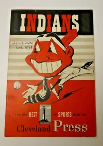 1950 CLEVELAND INDIANS OFFICIAL SCOREBOOK PROGRAM MLB VS NEW YORK YANKEES RARE - Picture 1 of 4