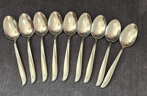 Twin Star Oneida Community Stainless Atomic Starburst Silver MCM 9 Teaspoons VTG - Picture 1 of 4