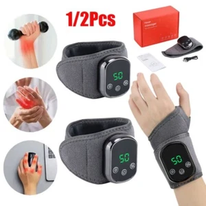 Electric Vibration Heating Wrist Massage Hand Brace Support Pain Relief Therapy - Picture 1 of 20