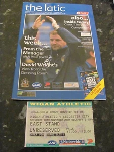 Wigan V Leicester City 20.11.04 Programm & Ticket in sehr gutem Zustand - Bild 1 von 1