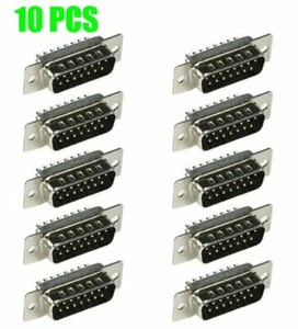 10 Stück Packung DB15 15 Pin Stecker D-SUB Lötbecher Stecker Adapter Stecker Baugruppe - Bild 1 von 2