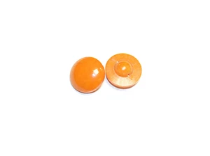 NATURAL OLD ANTIQUE BUTTERSCOTCH EGG YOLK BALTIC AMBER BUTTONS 2pcs - Picture 1 of 3