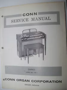 CONN CAPRICE ORGAN Model 462 Type 1 SERVICE MANUAL, ALL SCHEMATICS, Vintage 1969 - Picture 1 of 11
