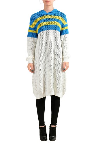 Dsquared2 Abito Maglione Donna Multicolore Con Cappuccio Lavorato a Maglia US XS IT 38