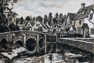 Artist: Richard Ennis (1958- ). Modern British. Castle Combe 2020 - Picture 1 of 2