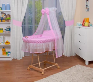 WALDIN Baby Bollerwagen,Stubenwagen,komplett mit Zubehör,XXL NEU !!! Rosa/Weiß - Bild 1 von 3