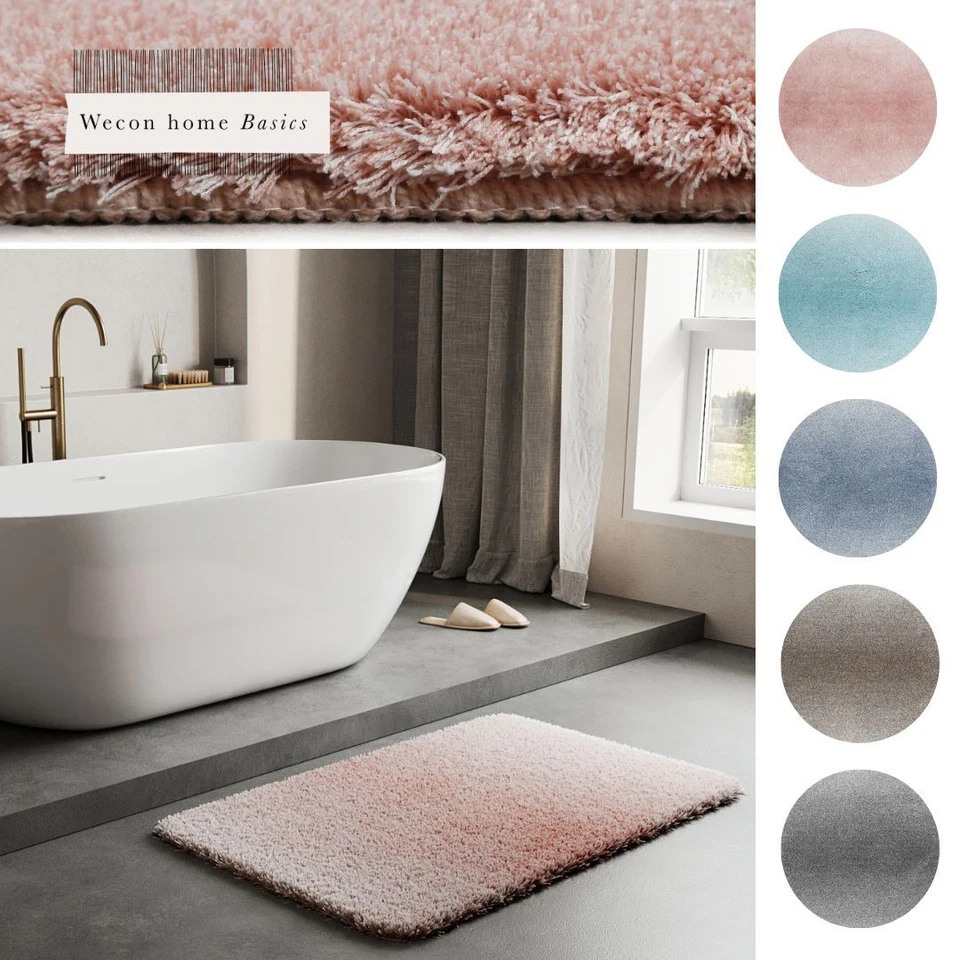 Badteppich Badvorleger Badezimmer Teppich Duschvorleger Flauschig Melierter Flor - Bild 1 von 1