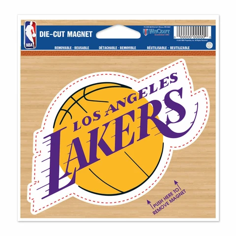 LOS ANGELES LAKERS DIE-CUT VINYL MAGNET 4"X4" HIGH QUALITY NBA LICENSED Cover